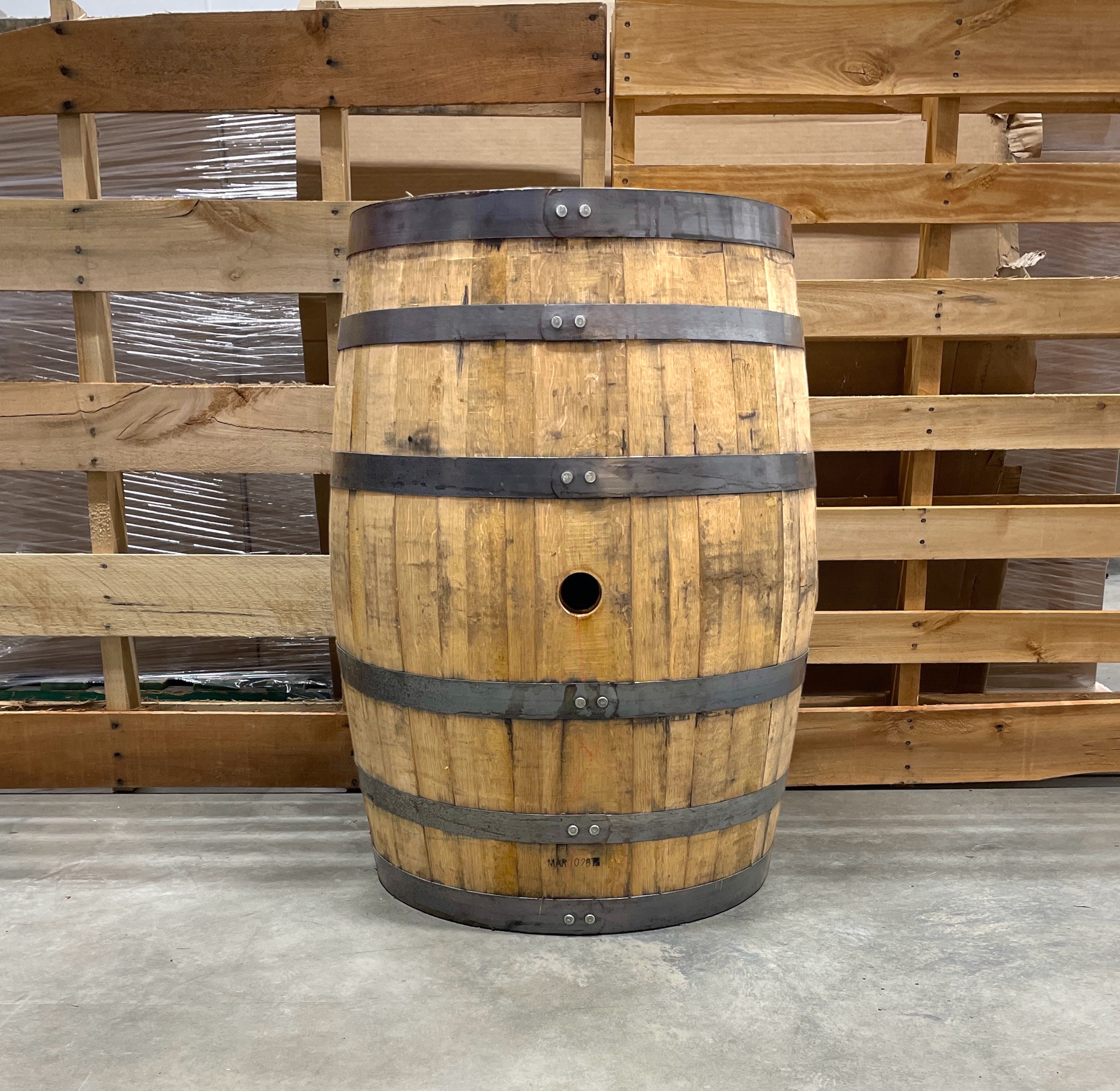 Midwest Barrel Company Authentic Bourbon/Whiskey Barrel (53 Gallon) Used  Genuine American Oak Wood Barrel